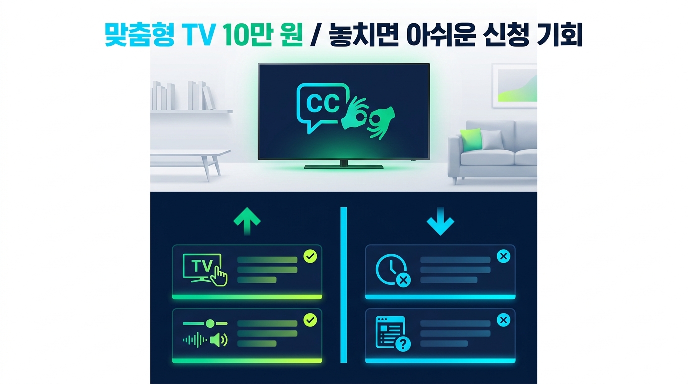 2026년 시청각장애인용 맞춤형 TV 신청 가이드: 자막 분리 및 수어 확대 기능 지원 안내
