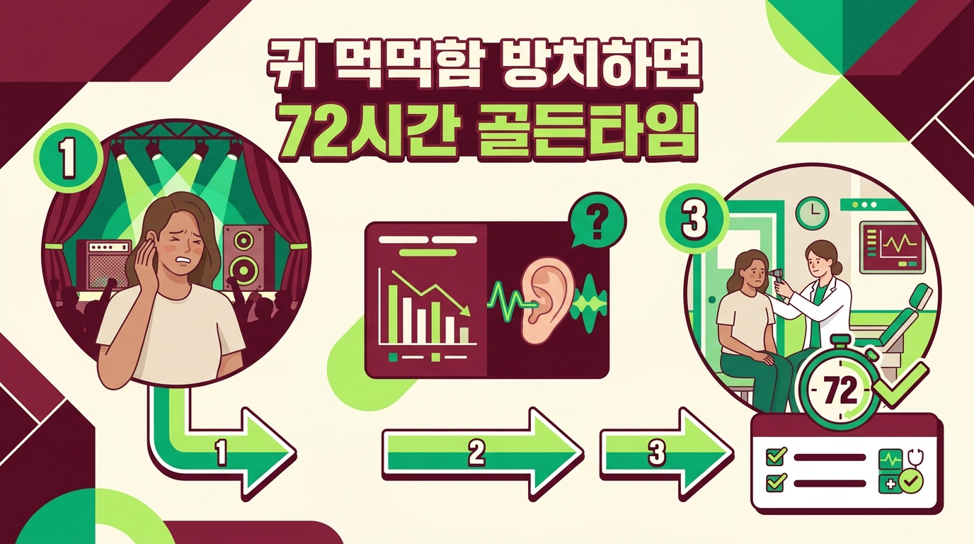 콘서트 다녀온 후 귀 먹먹할 때 방치하면 위험? 이비인후과 골든타임 72시간 확인하세요