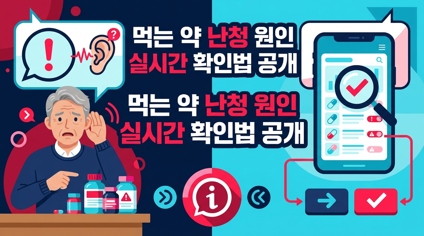 이독성 약물 확인법, 내가 먹는 약이 난청과 이명을 유발하는지 실시간으로 알아보는 법