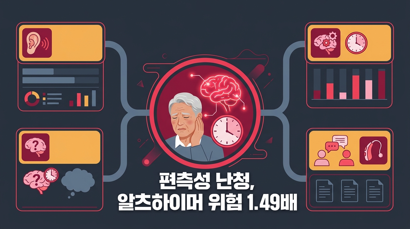 편측성 난청 방치하면 알츠하이머 위험 1.49배 증가, 좌측 난청이 특히 위험한 이유
