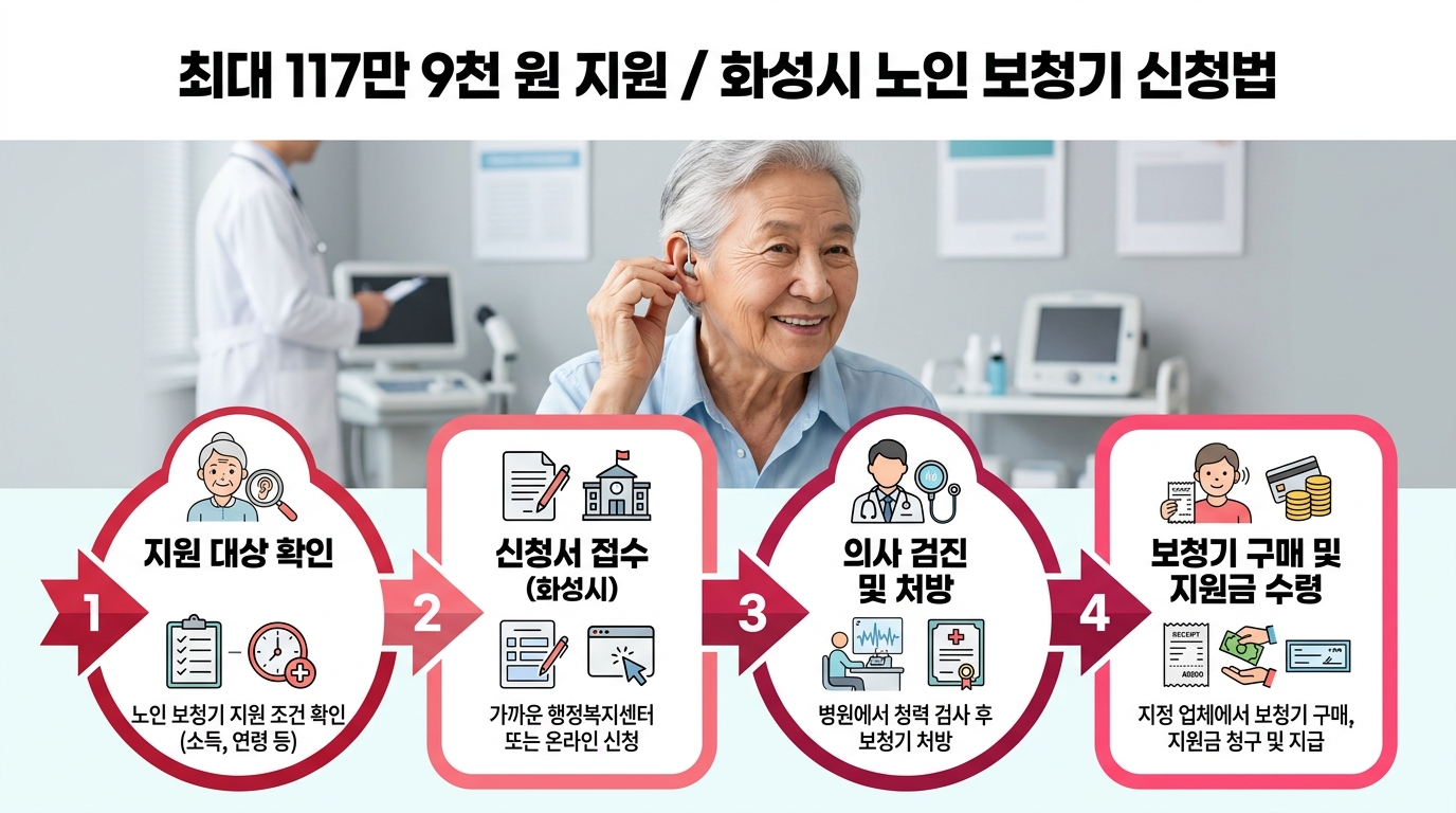 화성시 노인 보청기 지원 대상자 조건과 신청 방법 (최대 117만 9천 원)